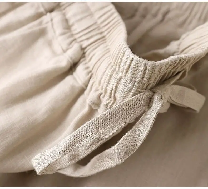 Women's White Elastic Waist Wide Leg Pants Casual Summer — feature 23