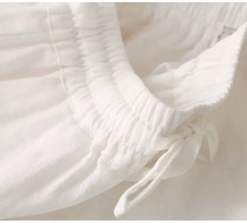 Women's White Elastic Waist Wide Leg Pants Casual Summer — feature 27