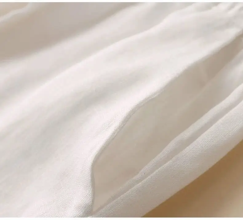 Women's White Elastic Waist Wide Leg Pants Casual Summer — feature 28