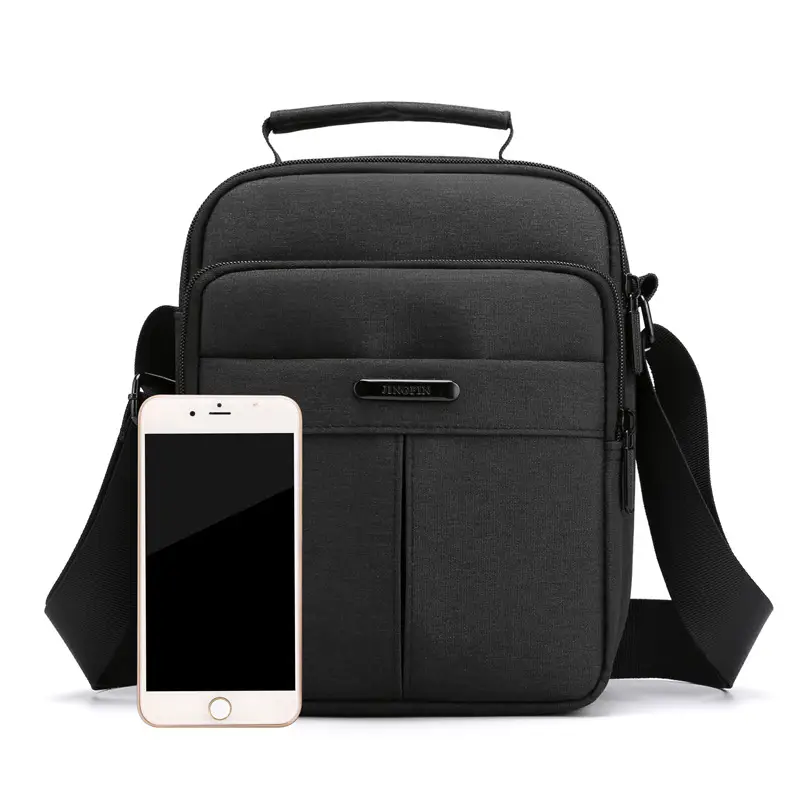 Men's Vertical Water-Repellent Crossbody Bag Black - Image 2