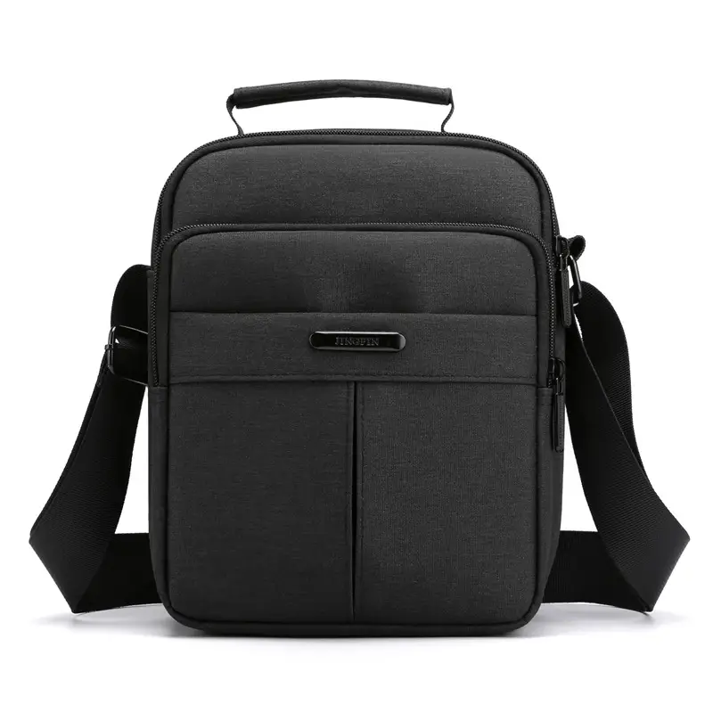 Men's Vertical Water-Repellent Crossbody Bag Black - Image 5