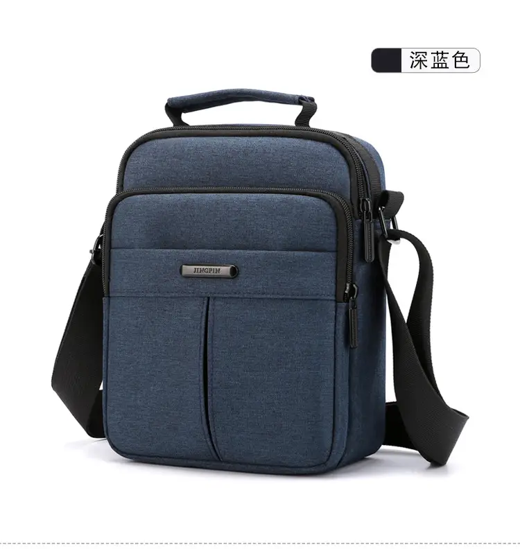 Men's Vertical Water-Repellent Crossbody Bag Black — feature 25