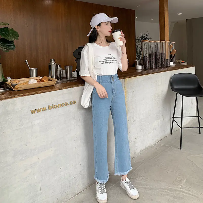Women Jeans Wide Leg Spring Autumn Loose Fit - Image 5