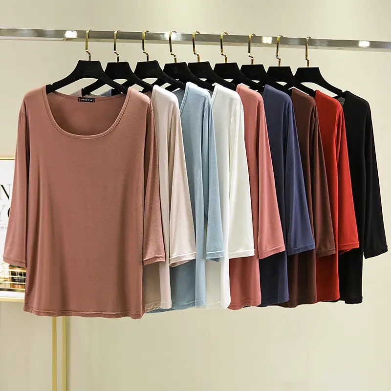 Women's 2023 Round Neck T-Shirt Set of 6 - Image 10