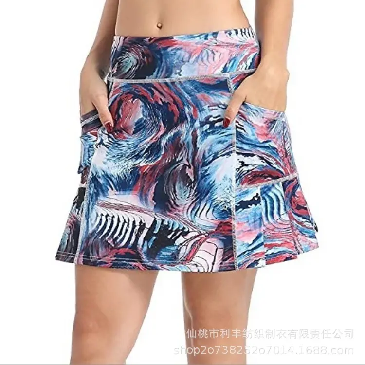 Women's 2024 Geo Printed High Waist Shorts Skirt - Image 3