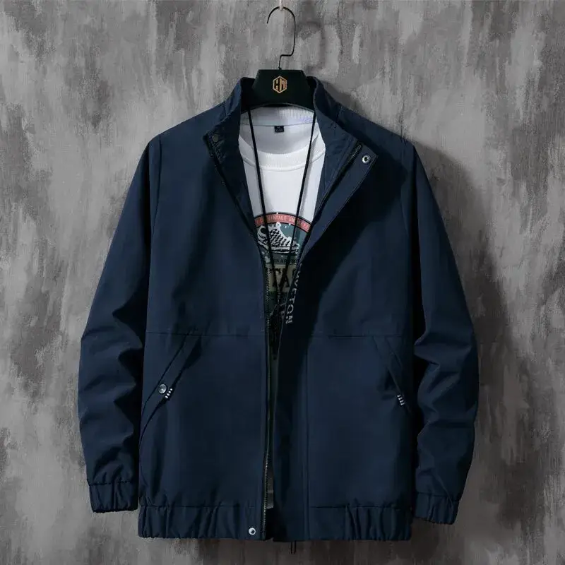 Men's Black Loose Fit Jacket Large Size Cross-border Casual
