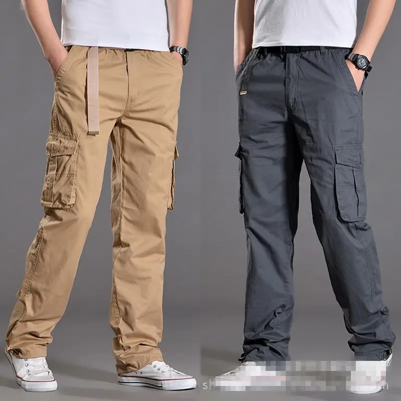 Men's Cotton Multi-Bag Trousers Green Black Brown