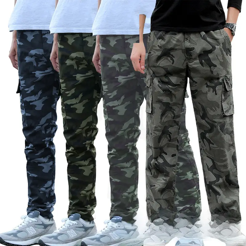Men's Cotton Multi-Bag Trousers Green Black Brown