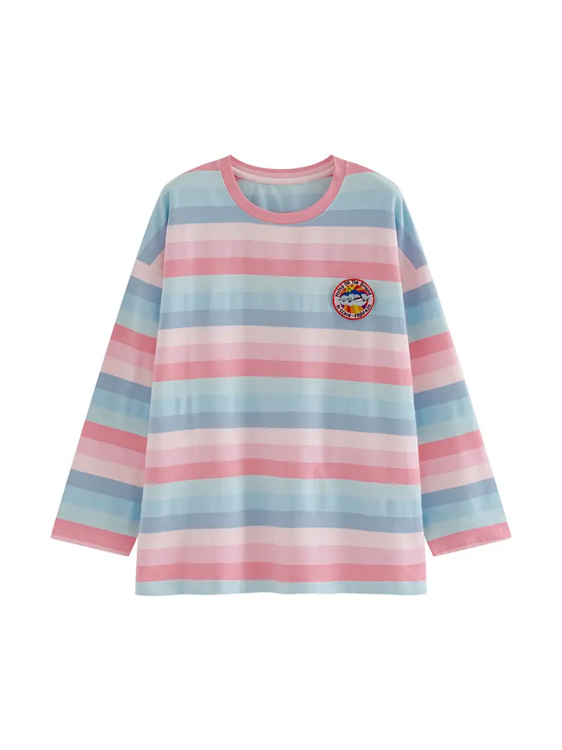 Women Korean-style Striped Long-sleeve Top 2020