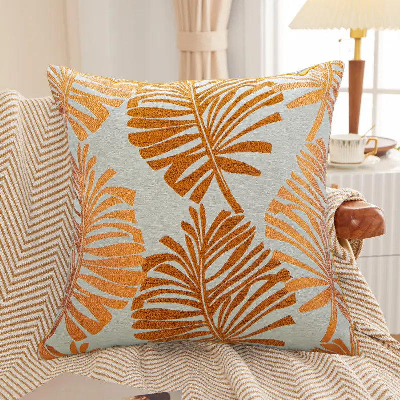 Brown Leaf Pillow Covers for Home Decor - Image 2