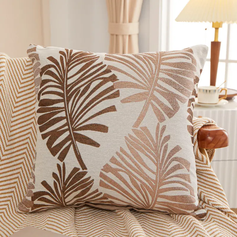 Brown Leaf Pillow Covers for Home Decor - Image 3