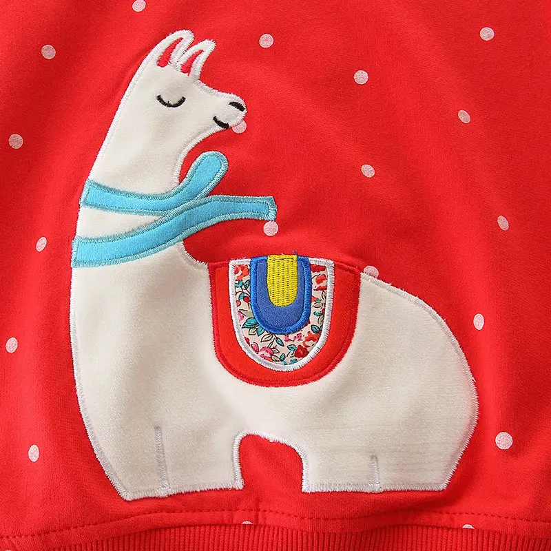 Red Polka Dot Long Sleeve Sweatshirt for Girls - Image 4