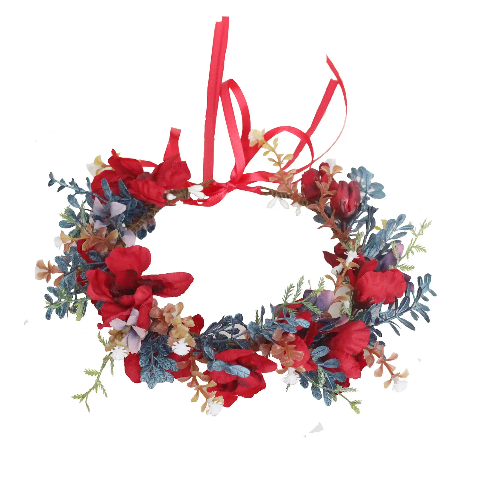 Korean Style Floral Garland Headdress for Bridal Wedding - Image 7