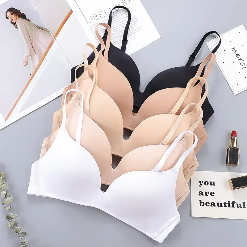 2023 French New Style Underwear Bra without Steel Ring Women's Ultra-thin Beautiful Back Triangle Cup Girls' Sports Bra for Students