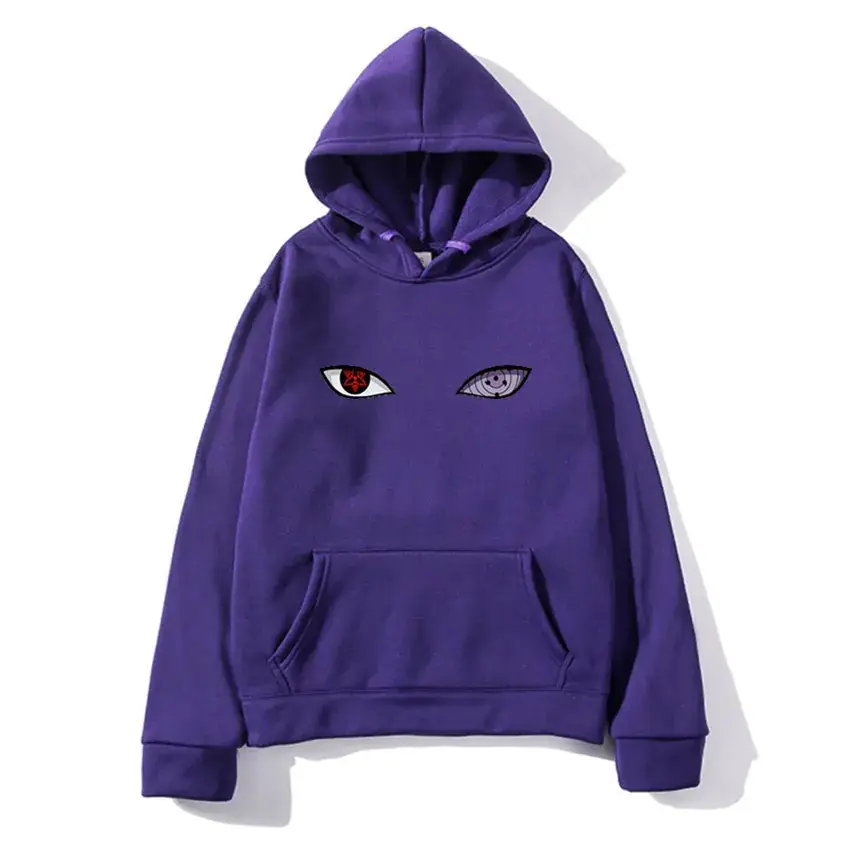Men Grey Hoodie with Eye Embroidery - Image 5