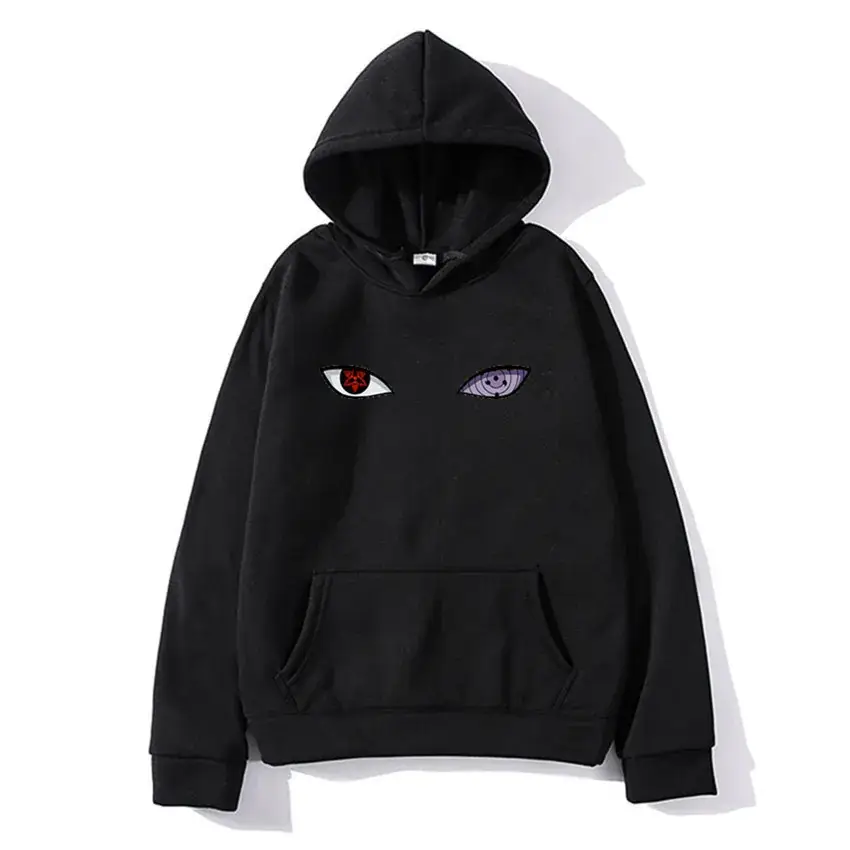 Men Grey Hoodie with Eye Embroidery - Image 7