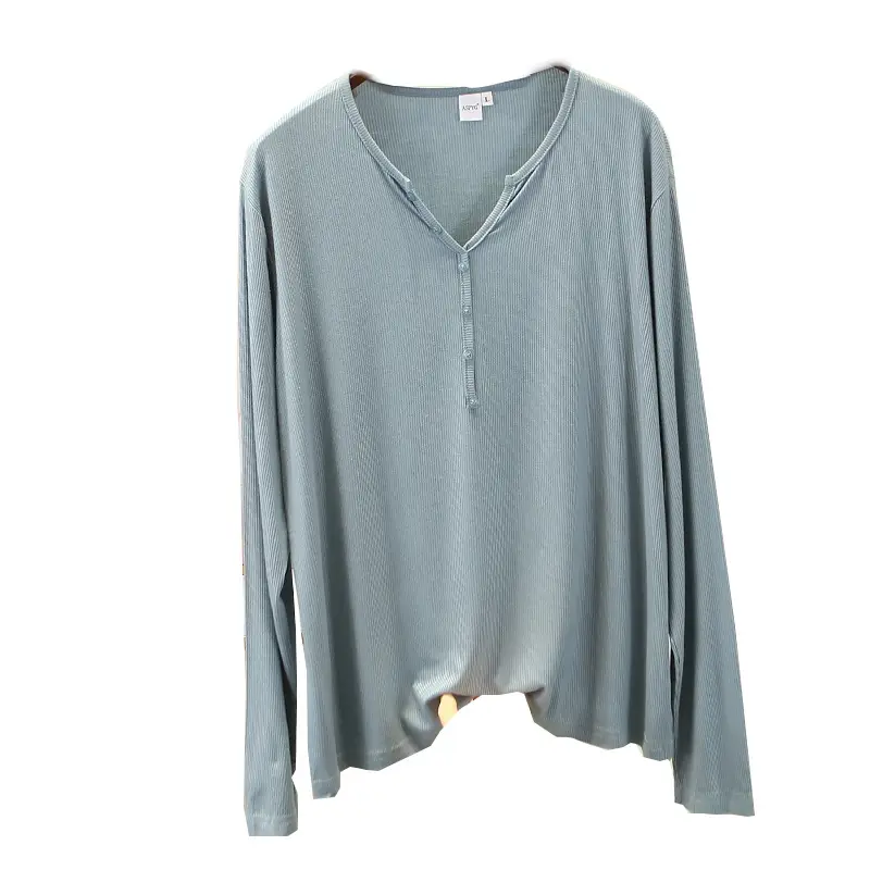 Women Long Sleeve Cotton Shirt Grey Plus Size Loose Fit - Image 7