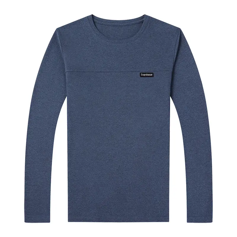 Men's Long Sleeve Korean T-Shirt Brown Casual Wear