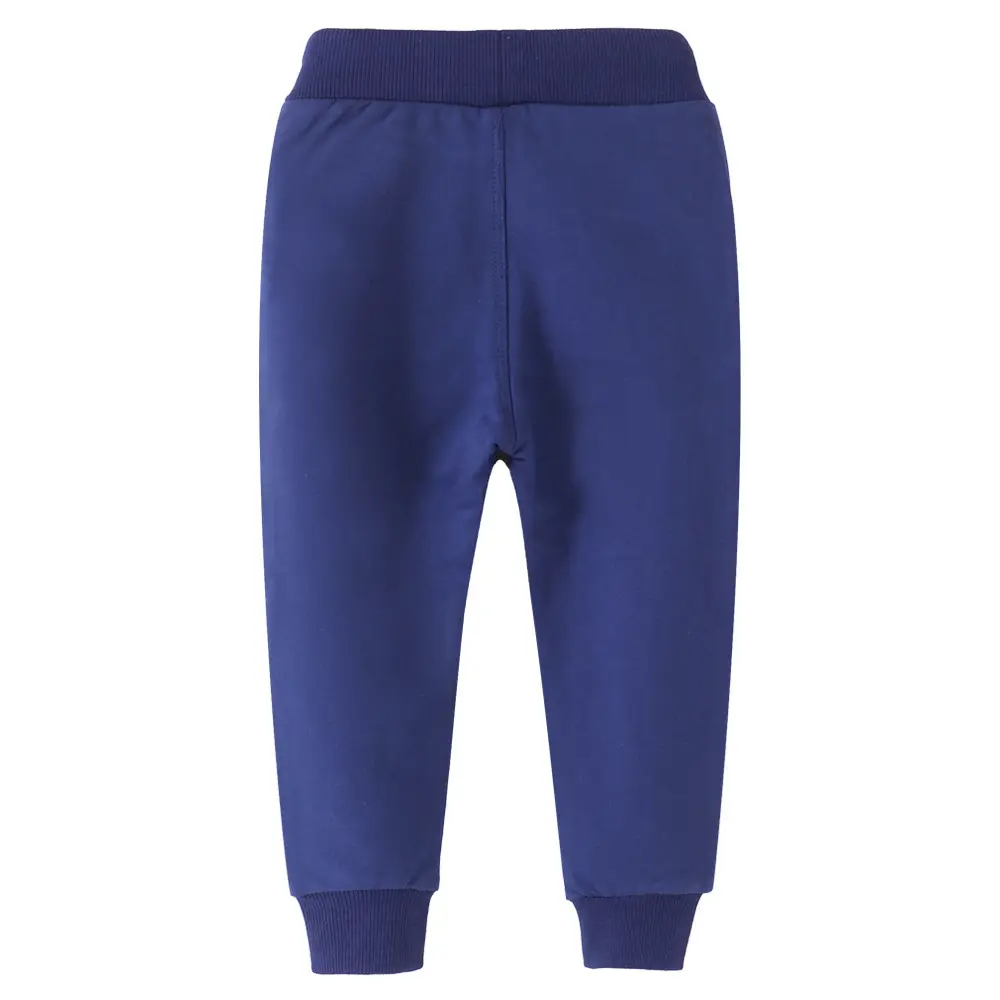 Blue Cotton Terry Kids Pants for Boys Girls Autumn Winter - Image 5