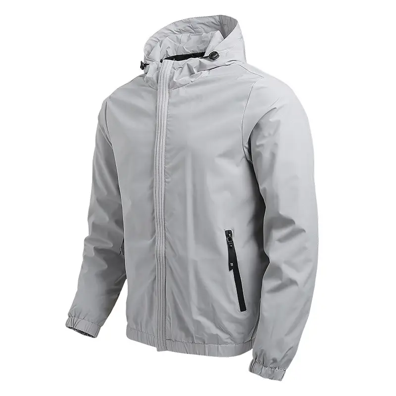 Men's Navy Blue Hooded Thin Casual Jacket