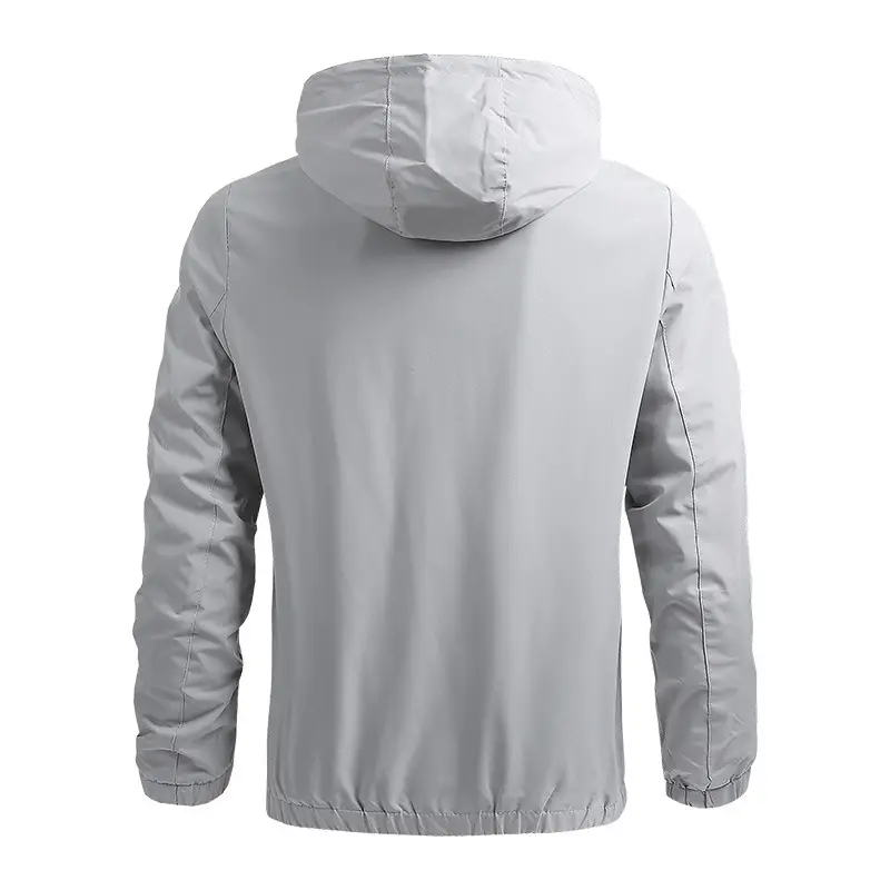 Men's Navy Blue Hooded Thin Casual Jacket