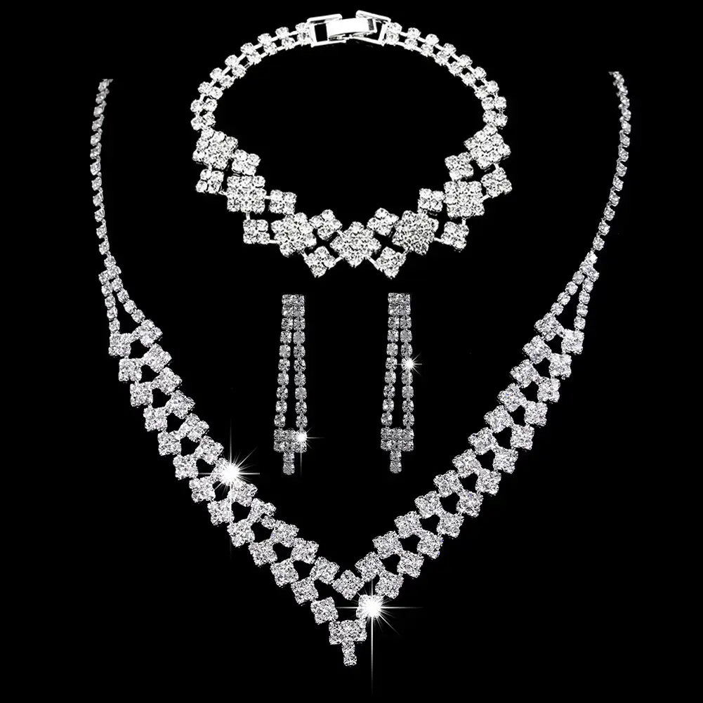 Silver Plated Claw Chain Wedding Earring Set for Women — feature 10