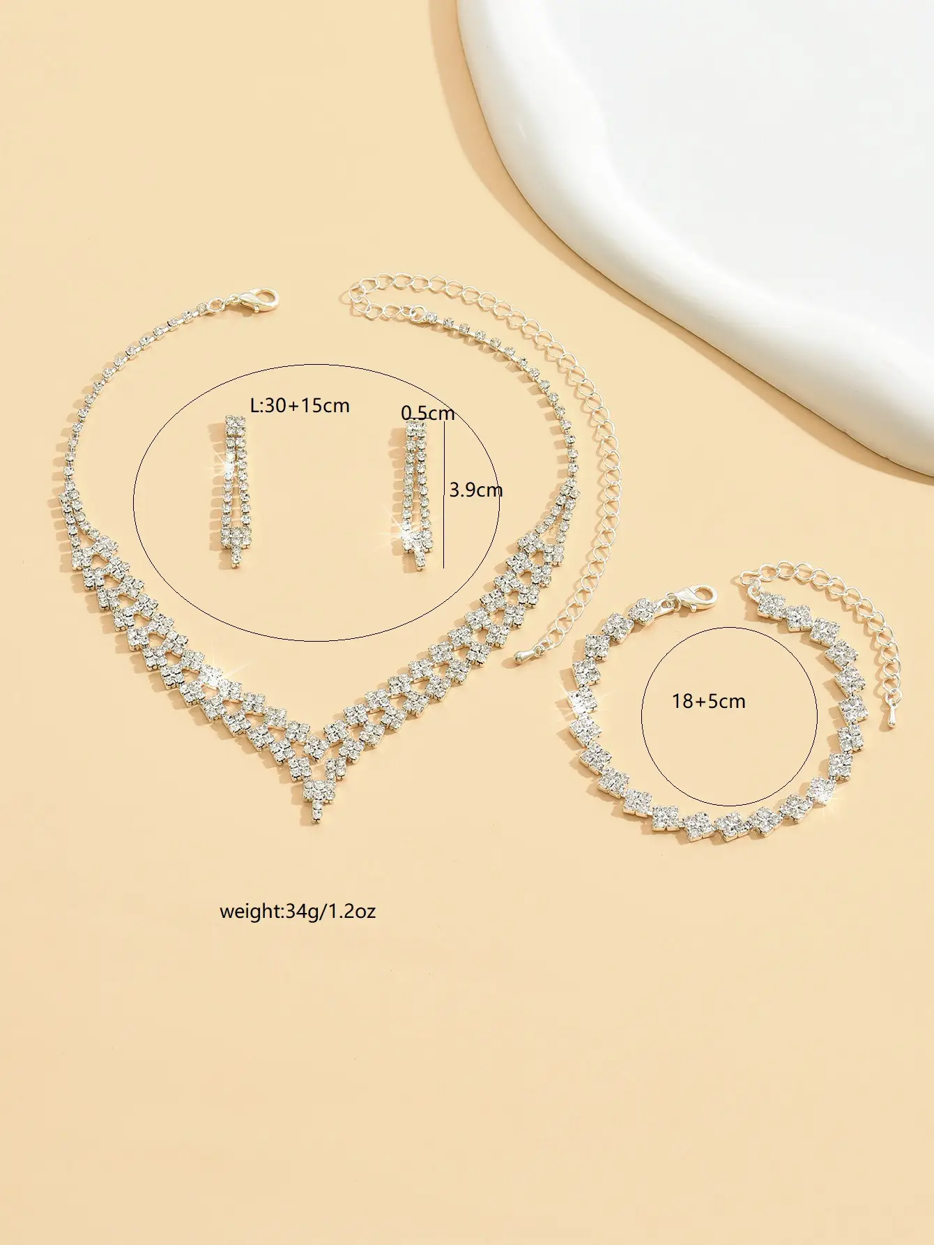 Silver Plated Claw Chain Wedding Earring Set for Women — feature 2