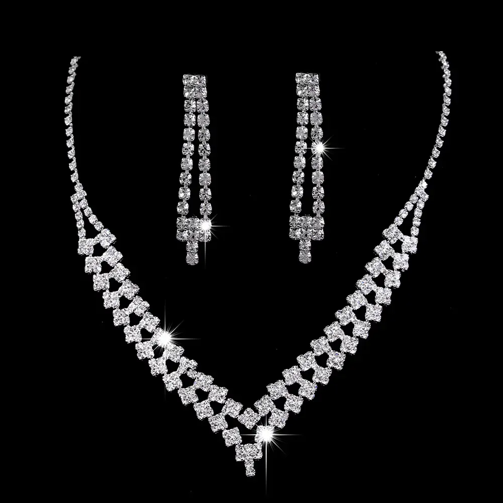 Silver Plated Claw Chain Wedding Earring Set for Women — feature 9