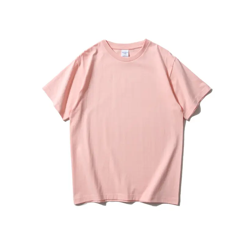 Pink Heavyweight Cotton T-Shirt Universal Round Neck - Image 13