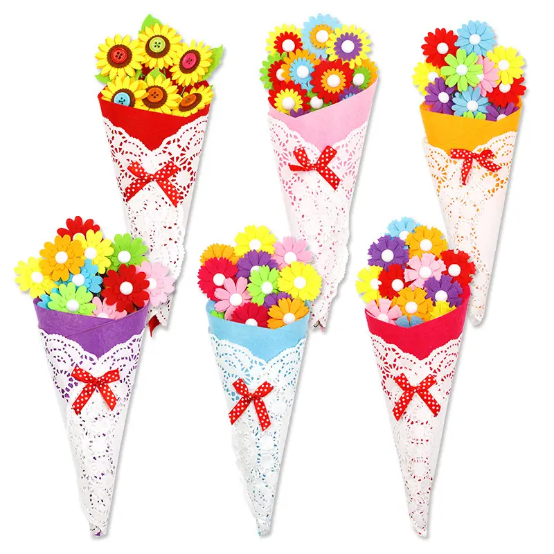 DIY Button Bouquet for Mother's Day Kids Creative Gift