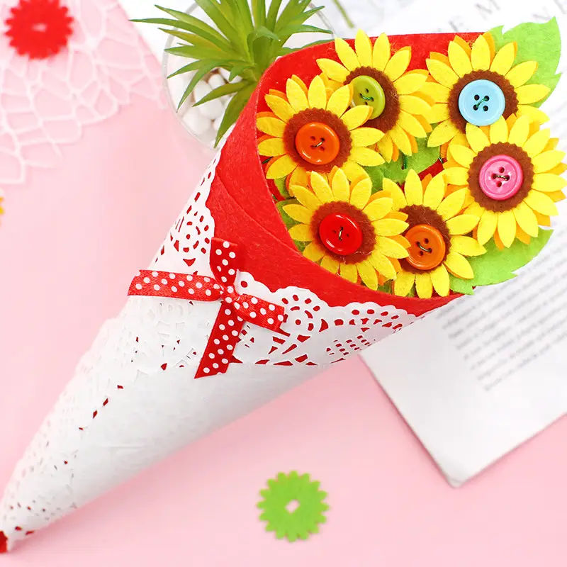 DIY Button Bouquet for Mother's Day Kids Creative Gift