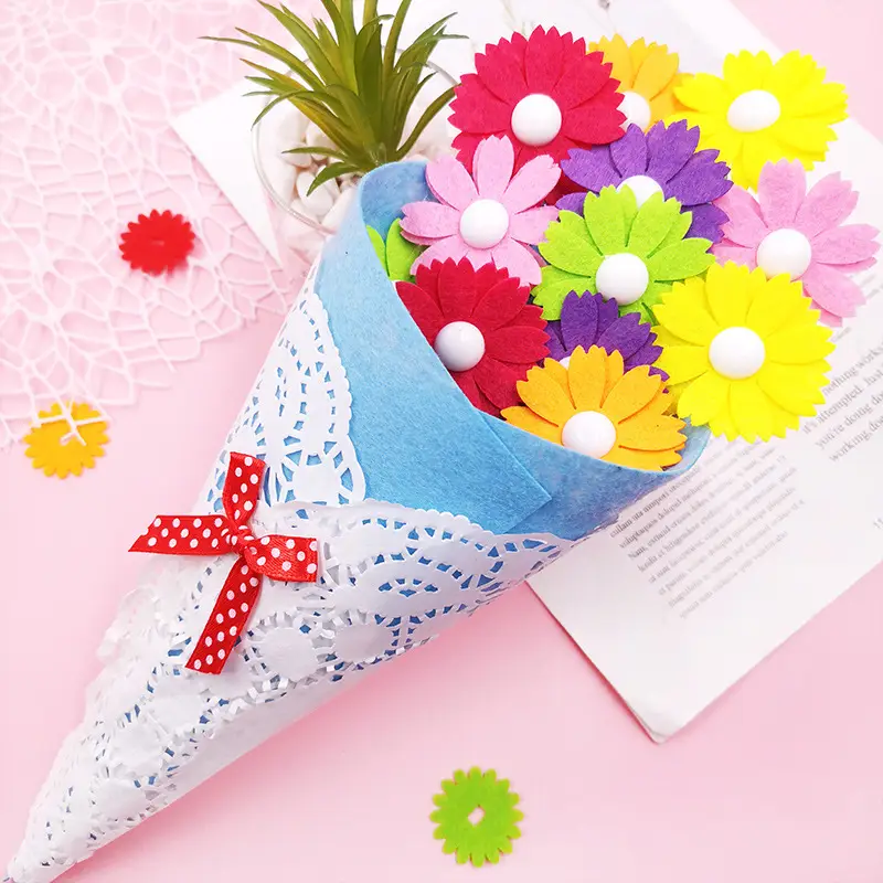 DIY Button Bouquet for Mother's Day Kids Creative Gift