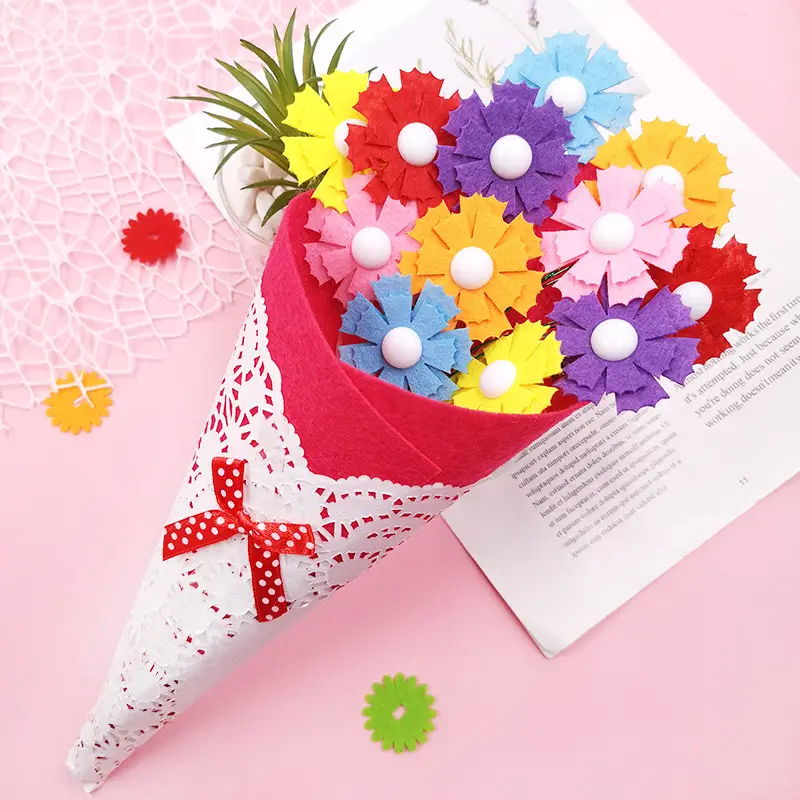DIY Button Bouquet for Mother's Day Kids Creative Gift
