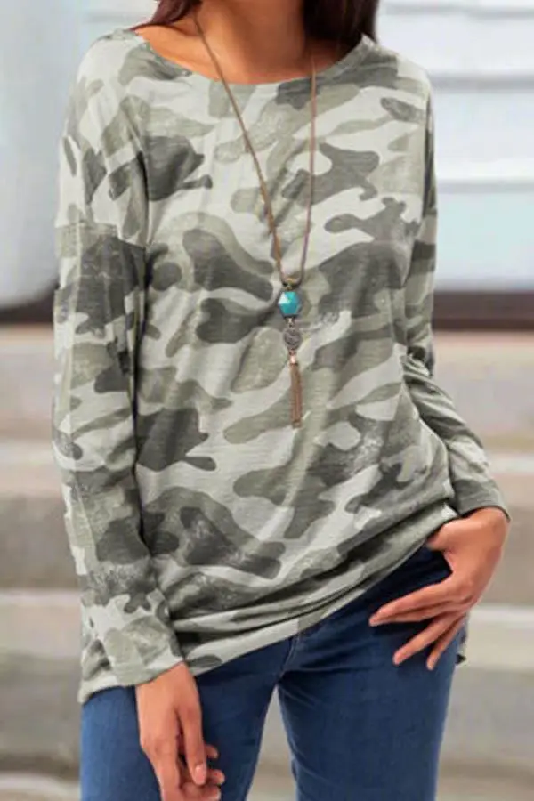 2021 Camouflage Long Sleeve T-Shirt Large Blue - Image 3