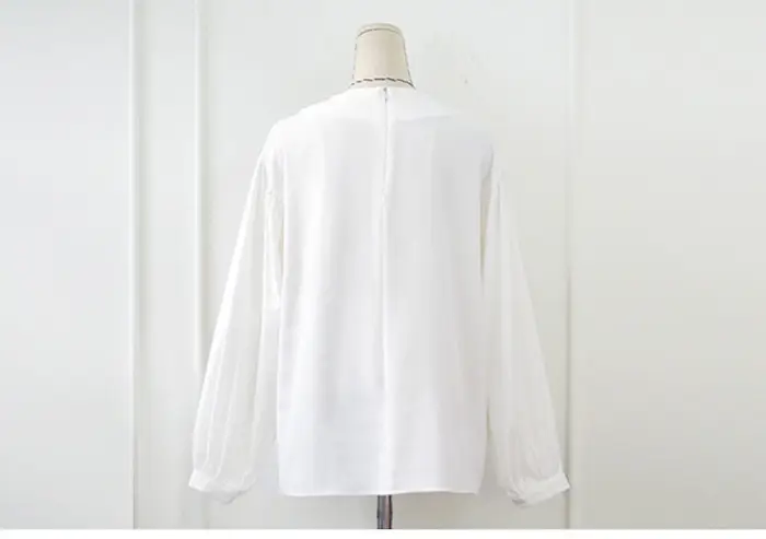 Women White Loose Top Retro Hong Kong Style 912# — feature 7