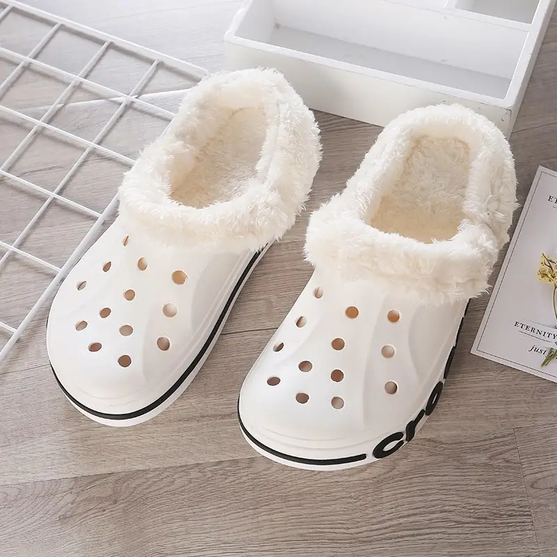 Autumn and Winter Clogs with Cotton Lining, Fleece Inner Lining, and Removable Shoelaces, Flat and High-Heeled Clogs Specifically for Terlin — feature 9