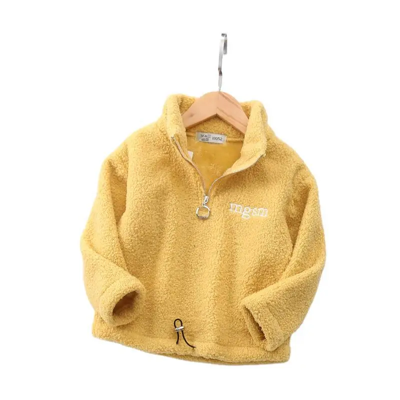 Black Velvet Teddy Sweatshirt Jacket for Boys Spring New Letter - Image 9