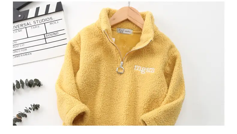 Black Velvet Teddy Sweatshirt Jacket for Boys Spring New Letter — feature 16