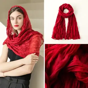 Women's Plaid Cashmere Scarf Red Grey Tassels — feature 19