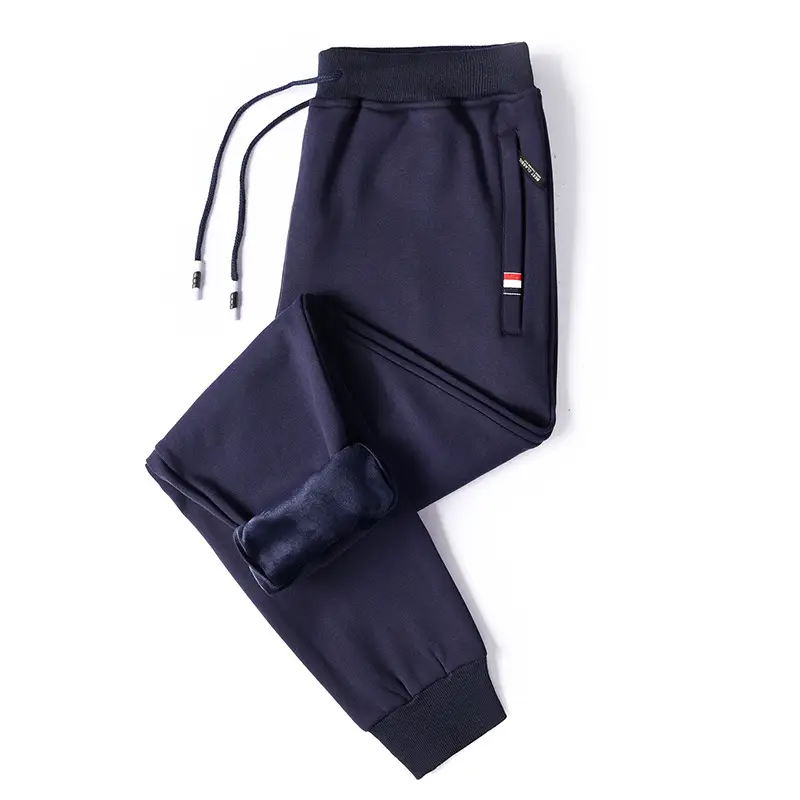 Men's Winter Thermal Pants Gray Black Thermal Zipper Drawstring - Image 6