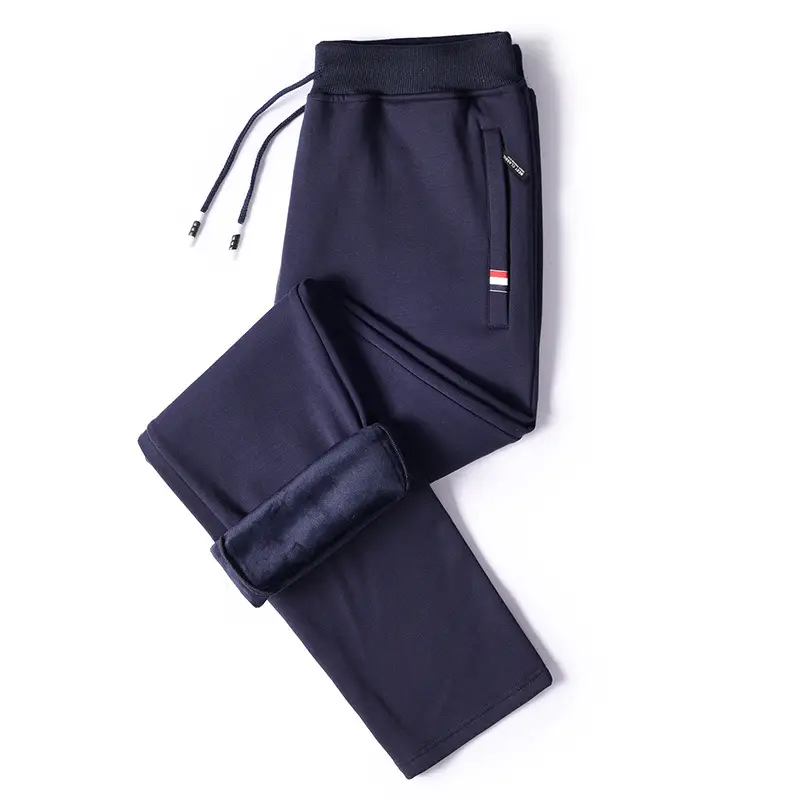 Men's Winter Thermal Pants Gray Black Thermal Zipper Drawstring - Image 3