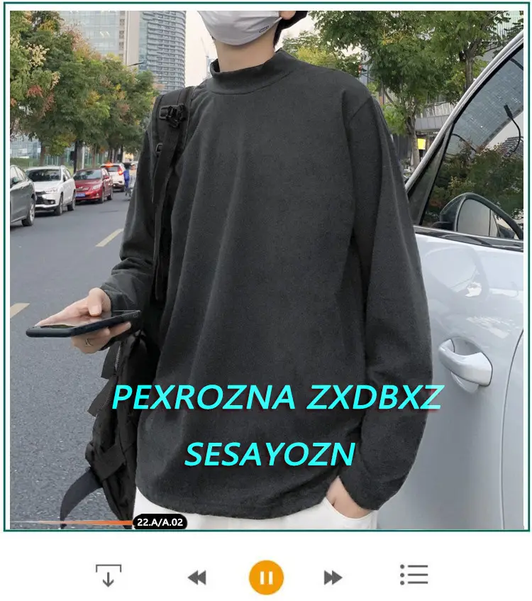 Men Black Long Sleeve T-Shirt with Half Collar Winter Warmth — feature 1