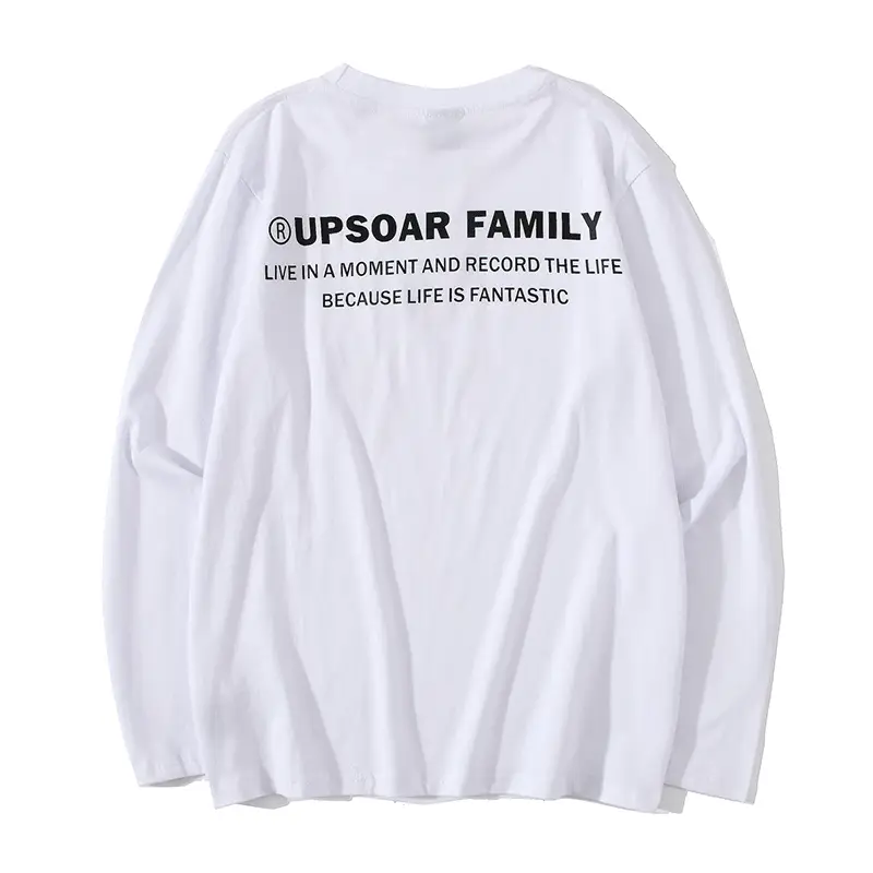 Men's UPsoar Family Printed Sweatshirt Black White Loose Long Sleeve - Image 3