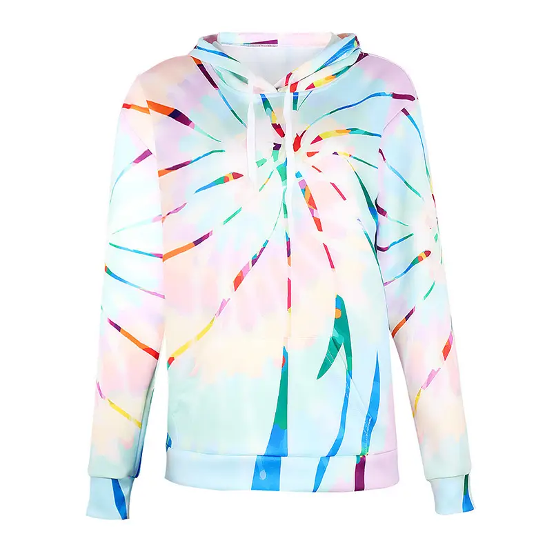 Women's Tie-Dye Hooded Sweatshirt Long Sleeve Autumn Winter - Image 9