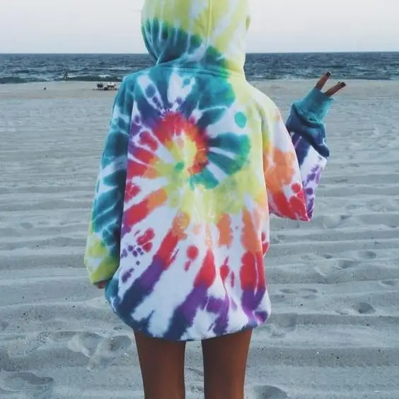 Women's Tie-Dye Hooded Sweatshirt Long Sleeve Autumn Winter — feature 8