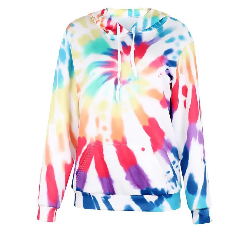Women's Tie-Dye Hooded Sweatshirt Long Sleeve Autumn Winter — feature 9