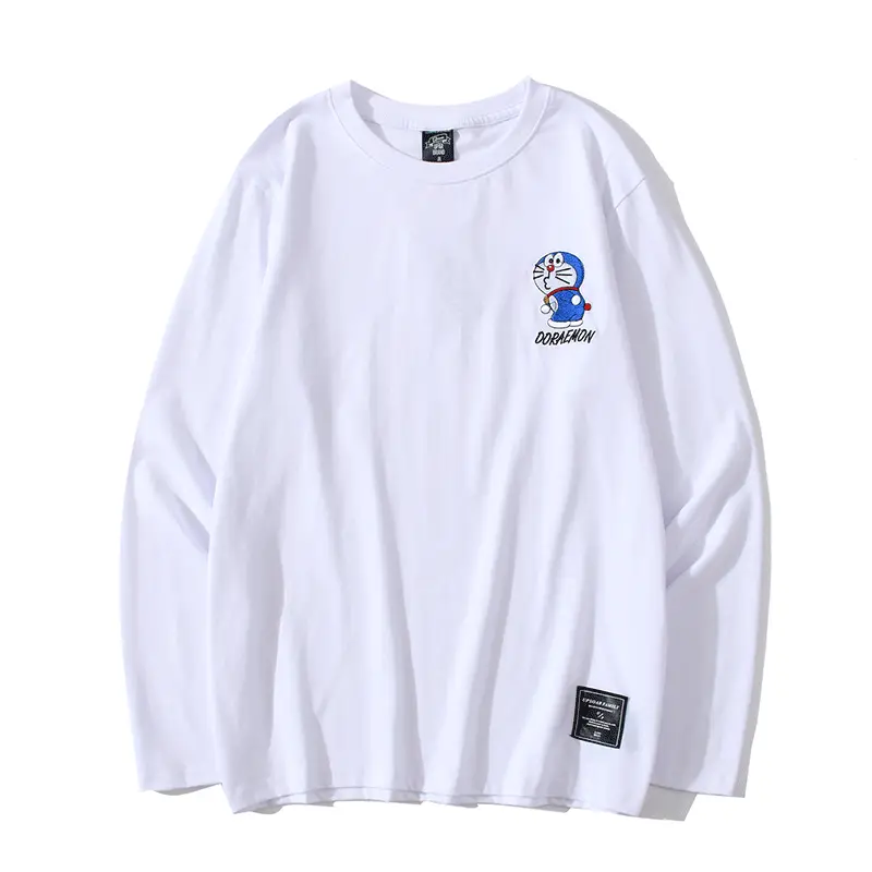 Men White Cotton Long Sleeve T-Shirt Quality Print - Image 6