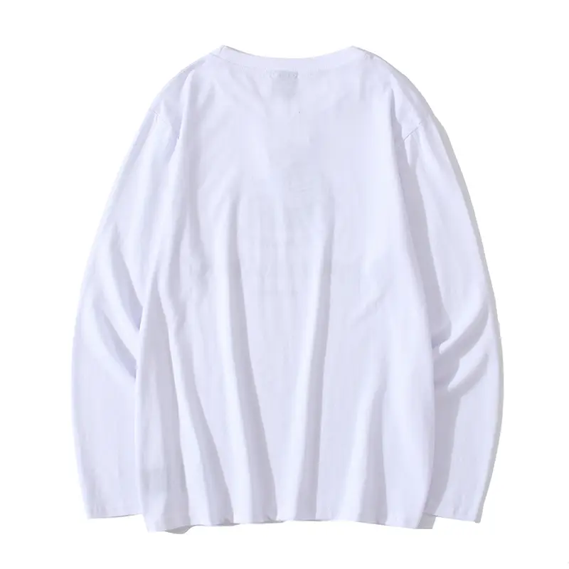 Men White Cotton Long Sleeve T-Shirt Quality Print - Image 7