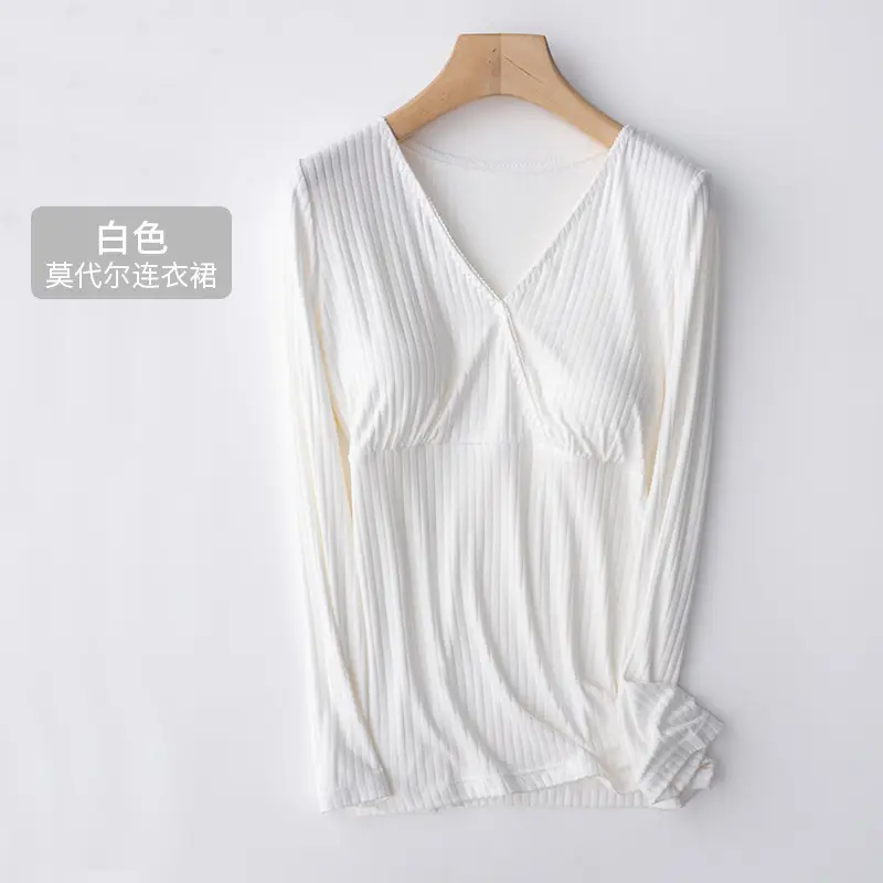 Purple Long Sleeve Bra Maternity Top Modal Confining Summer Wear - Image 5