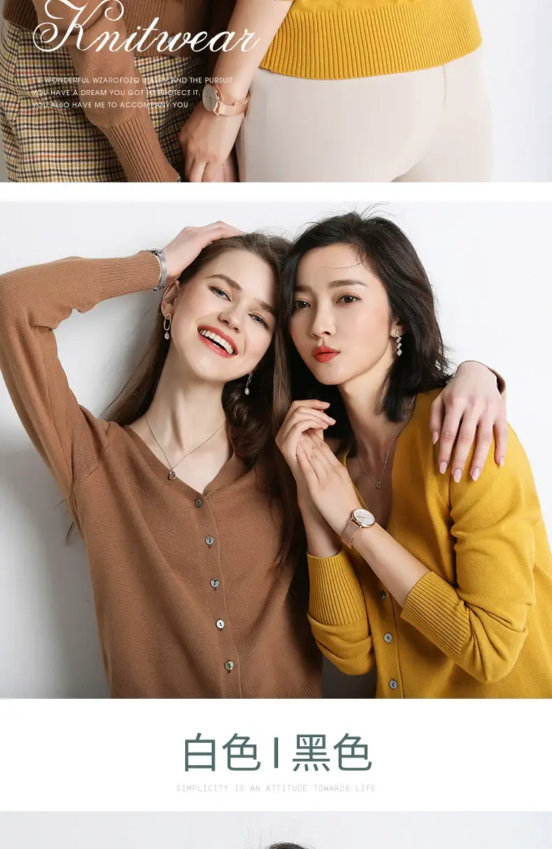Pink V-Neck Knitted Cardigan Plus Size Long Sleeve — feature 15